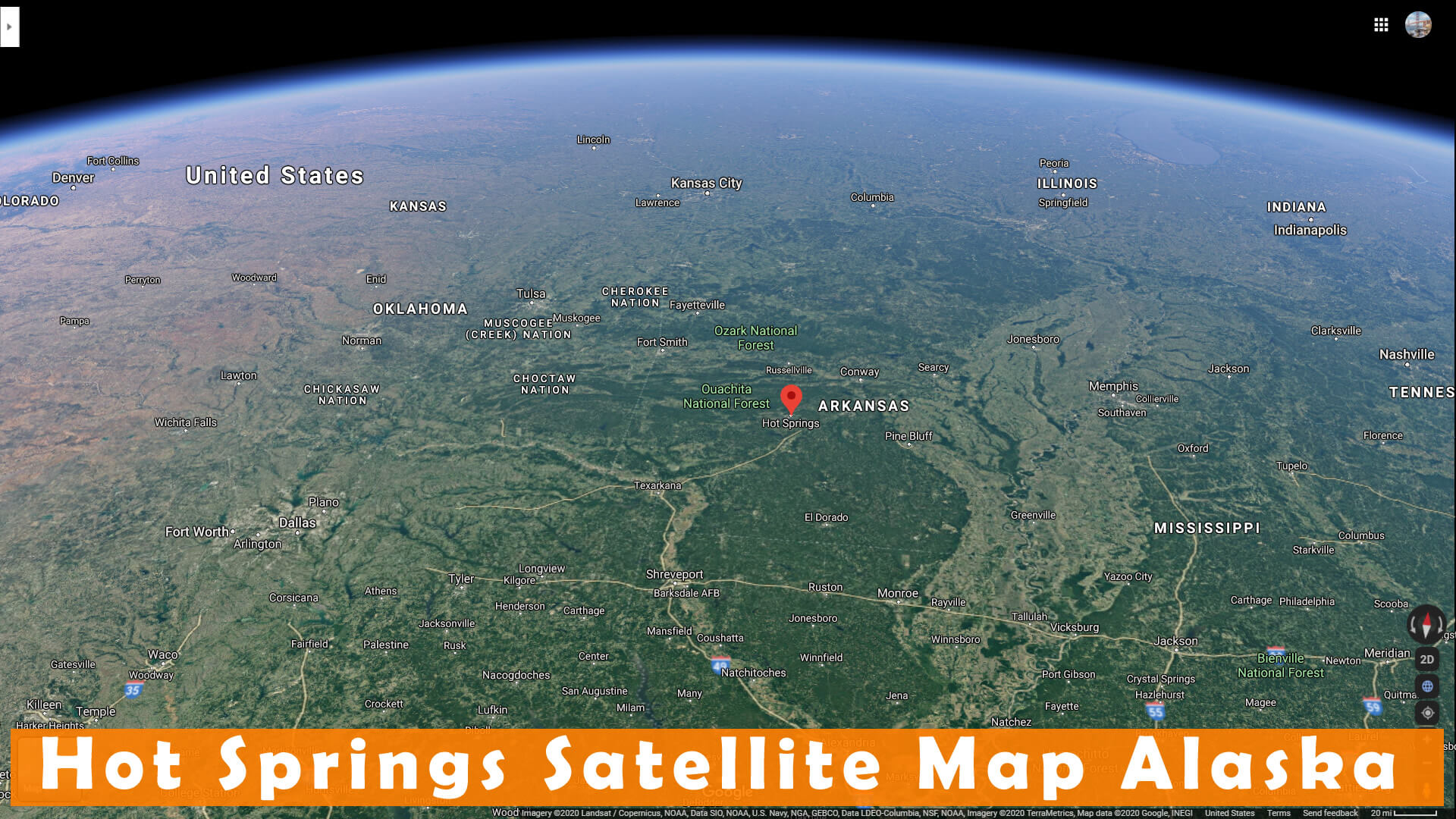 Hot Springs Satellite Carte Alaska